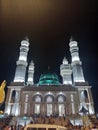 such a beautiful mosque at night, so beautiful your house god