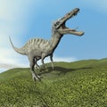Suchomimus dinosaur roaring - 3D render Royalty Free Stock Photo