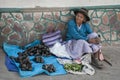 Unidentified bolivian woman selling vegetables in the street of Sucre, Bolivia