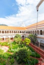 Sucre Bolivia cloister with garden of the monastery of Santa Clara Royalty Free Stock Photo