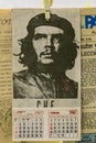 Portrait of Che Guevara on a calendar at Sucre Museum. Bolivia