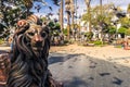 Sucre - July 21, 2017: Statue lion in the center of Sucre, Bolivia