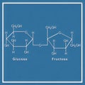 Sucrose Structural chemical formula Royalty Free Stock Photo