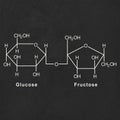 Sucrose Structural chemical formula Royalty Free Stock Photo