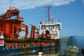 Suction Dredger ship. The Arco Dee at Shoreham. Royalty Free Stock Photo