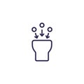 Suction icon, line vector on white