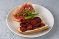 Sucuk Ekmek Sausage in Bread Royalty Free Stock Photo