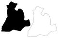 Sud-Ubangi Province map vector Royalty Free Stock Photo