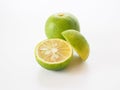 Sudachi fruit on white background