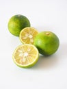 Sudachi fruit on white background