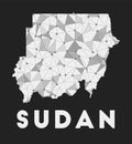 Sudan - communication network map of country.