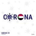 Sudan Coronavirus Typography. COVID-19 country banner