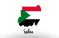Sudan country flag inside map contour design icon logo Royalty Free Stock Photo