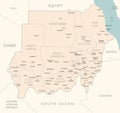 Sudan - detailed map with administrative divisions country