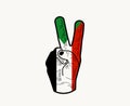 Sudan Emblem Hand Flag Design Africa country Abstract