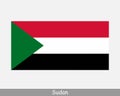 National Flag of Sudan. Sudanese Country Flag. Republic of the Sudan Detailed Banner. EPS Vector Illustration Cut File