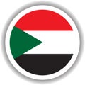Sudan flag round shape Vectors Royalty Free Stock Photo