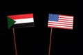 Sudan flag with USA flag on black
