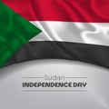 Sudan happy independence day greeting card, banner vector illustration
