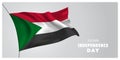 Sudan independence day greeting card, banner, horizontal vector illustration