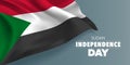 Sudan independence day greeting card, banner with template text vector illustration