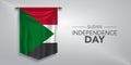 Sudan independence day greeting card, banner, vector illustration