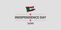 Sudan independence day greeting card, banner, vector illustration
