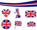 British United Kingdom Flag National Europe Collection Emblem Symbol Icon Heart And Map Vector Royalty Free Stock Photo