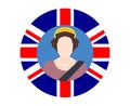 Elizabeth Queen 1926 2022 Face Portrait With British United Kingdom Flag Royalty Free Stock Photo