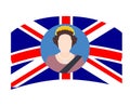 Elizabeth Queen 1926 2022 Face Portrait With British United Kingdom Flag Emblem Royalty Free Stock Photo