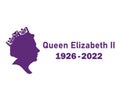 Elizabeth Queen 1926 2022 Purple Face Portrait Queen British United Kingdom
