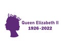 Elizabeth Queen 1926 2022 Purple Face Portrait British United Kingdom