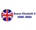 Queen Elizabeth 1926 2022 Blue And British United Kingdom Flag Emblem