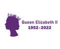 Elizabeth Queen 1952 2022 Purple Face Portrait British United Kingdom