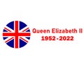 Queen Elizabeth 1952 2022 Red And British United Kingdom Flag Emblem