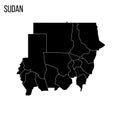 Sudan political map of administrative divisions