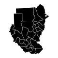 Sudan political map. Low detailed.