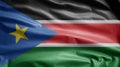 Sudanese flag waving in the wind. South Sudan banner blowing soft silk