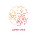 Sudden crisis red gradient concept icon Royalty Free Stock Photo