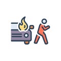 Color illustration icon for Sudden, unexpected and incident