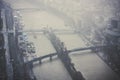 Seine during a snowstorm Royalty Free Stock Photo