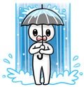 sudden torrential downpour, Illustration character expression of heavy rain, transparent PNG