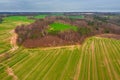 Sudeten foothills. View from the drone. Royalty Free Stock Photo