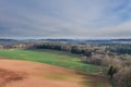 Sudeten foothills. View from the drone. Royalty Free Stock Photo