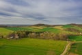 Sudeten foothills. View from the drone. Royalty Free Stock Photo