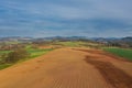 Sudeten foothills. View from the drone. Royalty Free Stock Photo