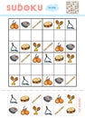 Sudoku for children, education game. Set of musical intstruments