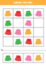Educational Sudoku game with cute cartoon colorful skirts.