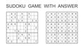 Sudoku game with answer. Royalty Free Stock Photo