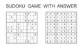 Sudoku game with answer. Royalty Free Stock Photo